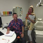 Scope Orthodontics Dr Peter Munt and staff on Hawaiian Day